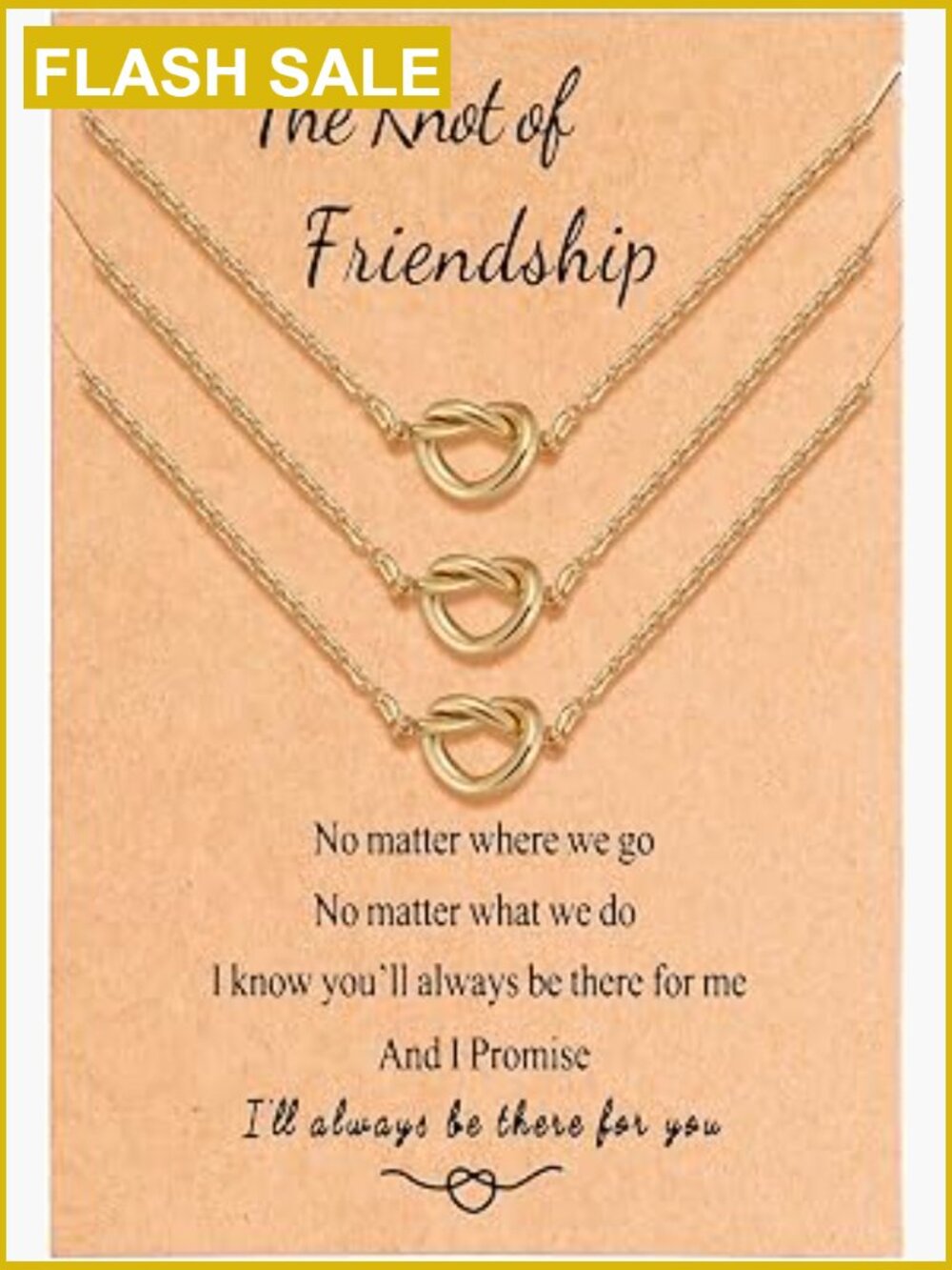 Friendship Knot Infinity Necklace Set for 2 Best Friend BFF Jewelry